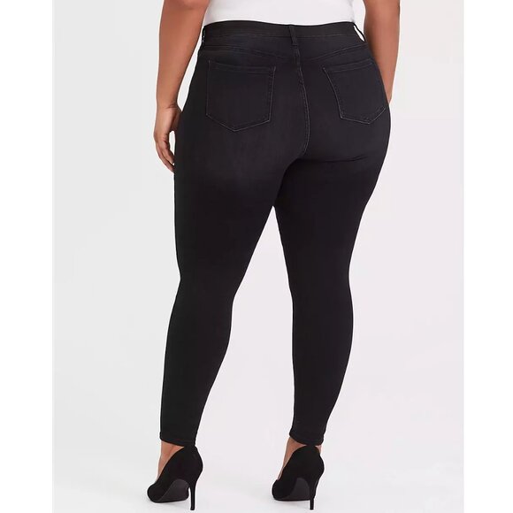 TORRID Plus Size18, 20, 22 Sky High Skinny Jeans Stretch Black Elastic waist - Picture 2 of 2